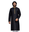 Black Elegance: Men's Cotton Silk Kurta for Every Occasion (Only Kurta)