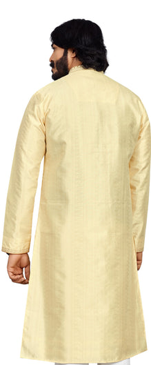 Cream Jacquard Kurta for Men