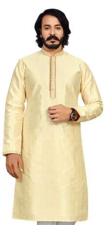 Cream Jacquard Kurta for Men