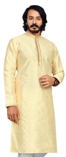 Cream Jacquard Kurta for Men