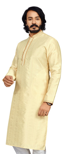 Cream Jacquard Kurta for Men