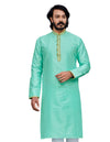 C Green Elegance: Men's Cotton Silk Kurta for Every Occasion (Only Kurta)