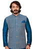 Men's Kurta Pajama Set with Exquisite Lakhnavi Work Jacket